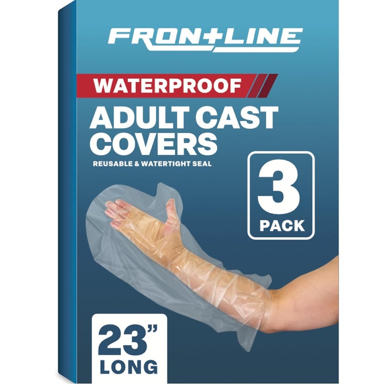 Frontline Arm Cast Covers for Shower Adult Waterproof Cast and Wound Protector 100% Watertight Seal Reusable Sleeve 3 Pack (Small 23 Inch) - Image 1